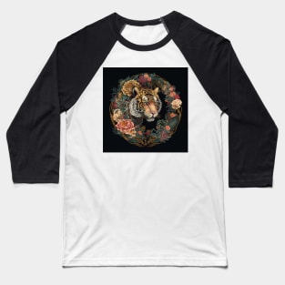 Floral tiger Baseball T-Shirt